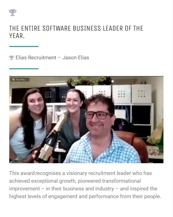 Tiara 202 Business Leader of the Year Jason Elias | Elias Recruitment