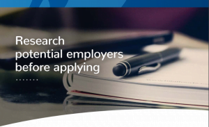 research potential employers before applying