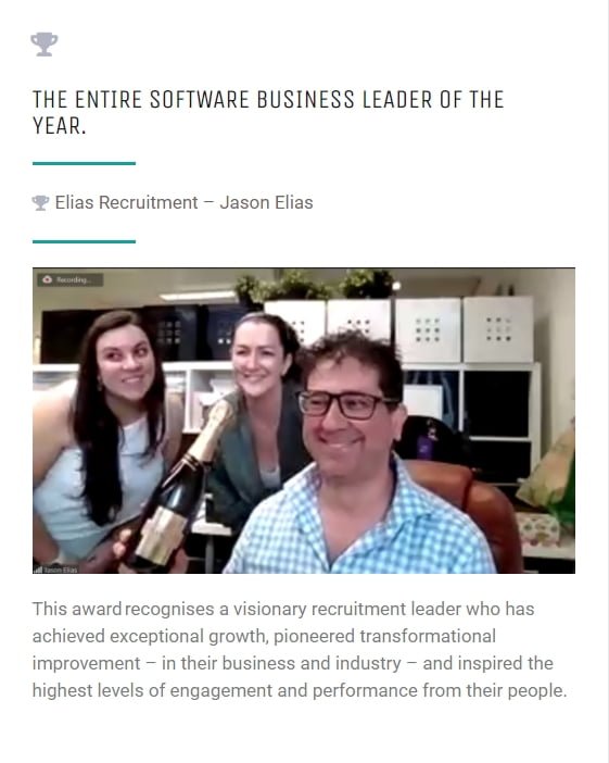 Tiara 202 Business Leader of the Year Jason Elias | Elias Recruitment